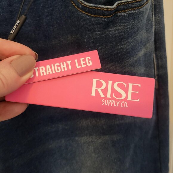RISE SUPPLY CO Straght Leg "Fearless" Denim Jeans Size 7 NWT High Rise NWT - Picture 5 of 7
